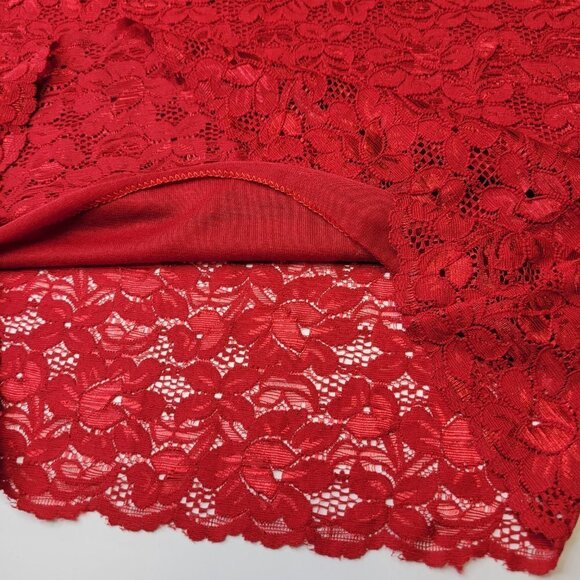 Red Lace Tank Top Lace Camisole Wide Straps Lace Top - Size M, Size XL - NEW - Picture 3 of 12